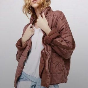 Mauve FREE PEOPLE Oversized Quilted Jacket